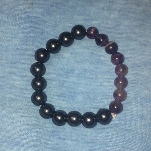 Magnetic Crystal Bracelet Amethyst Hematite